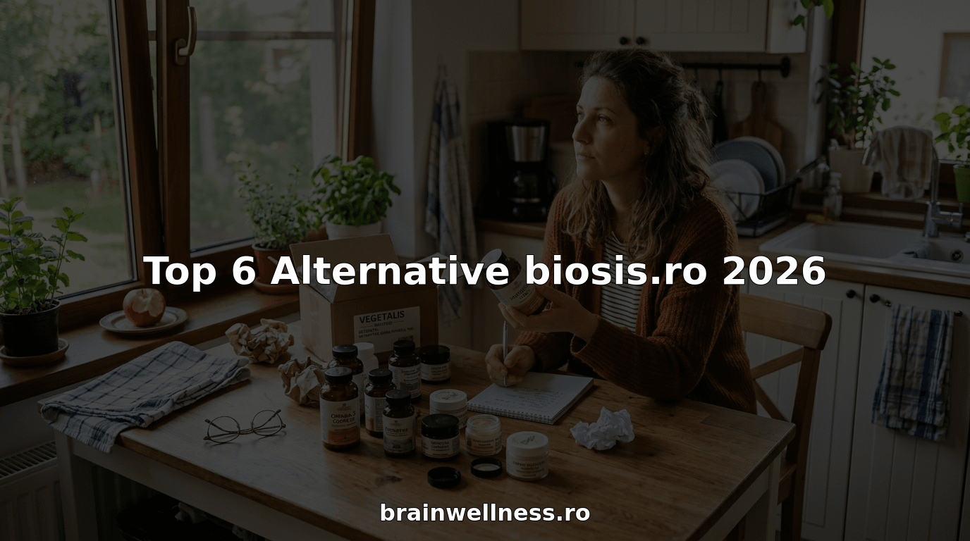 O femeie își organizează produsele naturale pentru sănătate pe blatul din bucătărie.