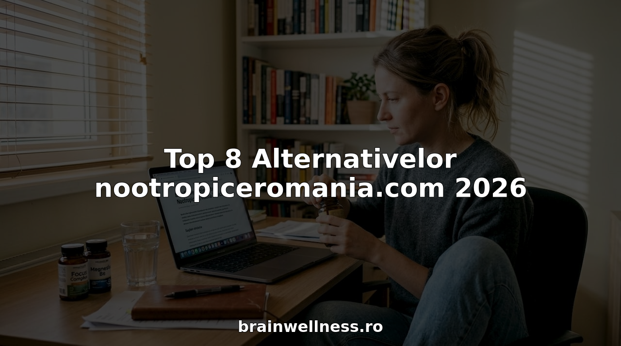 O femeie deschide un flacon de suplimente la biroul său de acasă