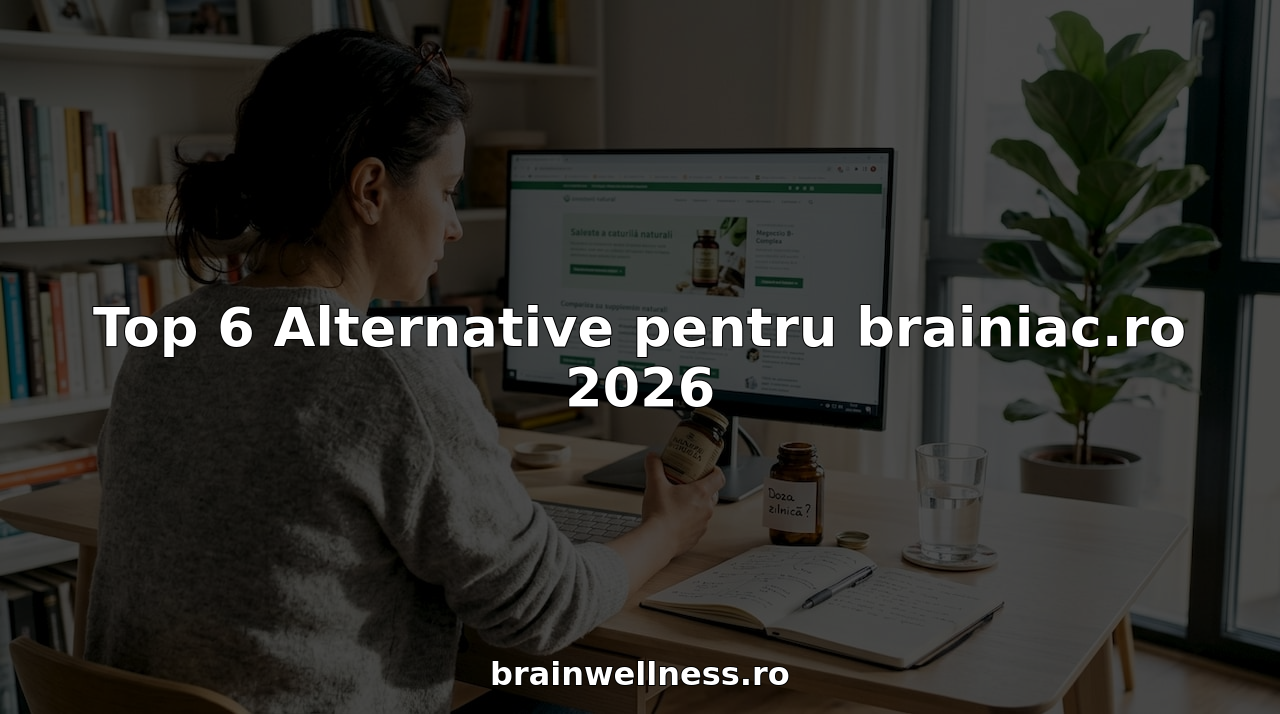 O femeie caută informații despre alternative pentru suplimente, lucrând la biroul ei de acasă.